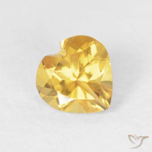 Citrine Doré vif naturelle Cœur, 0.47 ct, VVS-VS