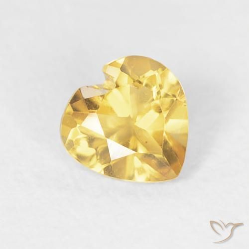 Citrine Doré vif naturelle Cœur, 0.39 ct, VVS-VS