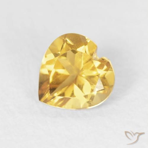 0.44ct Naturel Doré vif Citrine, Cœur, VVS-VS