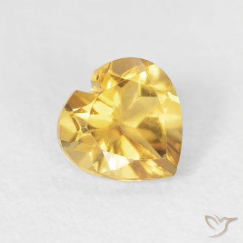 Citrine Doré vif naturelle Cœur, 0.44 ct, VVS-VS