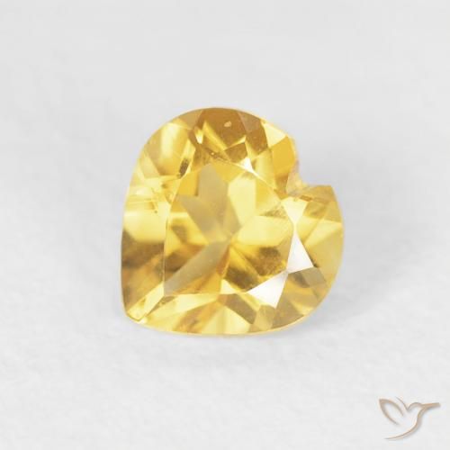 0.45ct Naturel Doré vif Citrine, Cœur, VVS-VS, Photo A