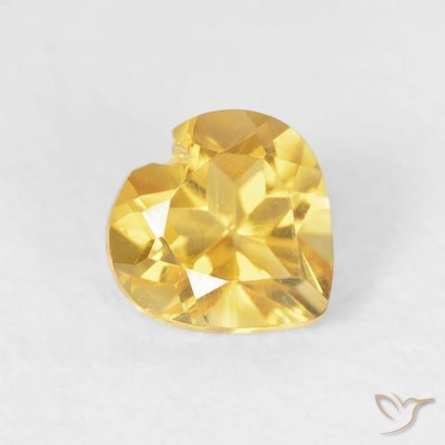 Citrine Doré vif naturelle Cœur, 0.45 ct, VVS-VS