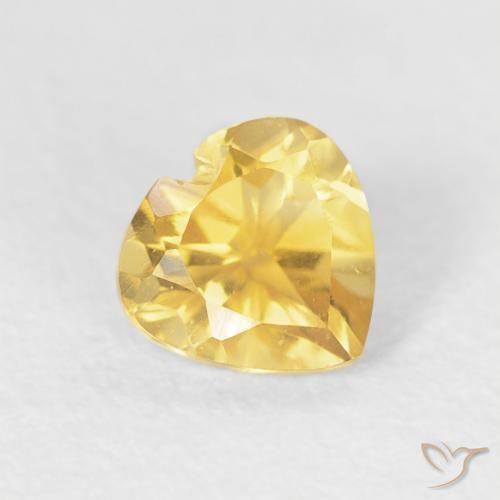 Citrine Doré vif naturelle Cœur, 0.47 ct, VVS-VS