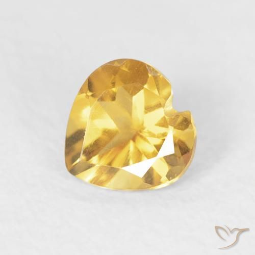 0.44ct Naturel Doré vif Citrine, Cœur, VVS-VS
