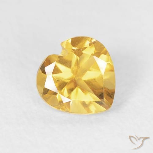 Citrine Doré vif naturelle Cœur, 0.44 ct, VVS-VS