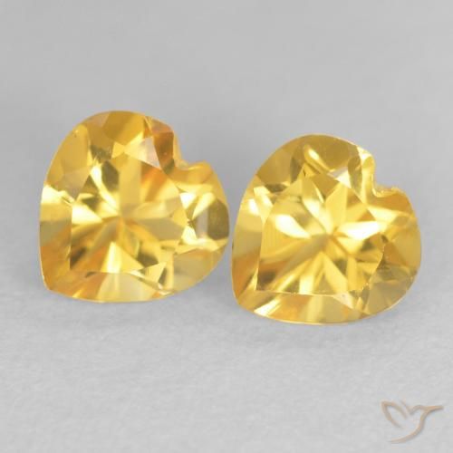 1.58ctw Naturel Orange Doré Citrine, Cœur, VVS