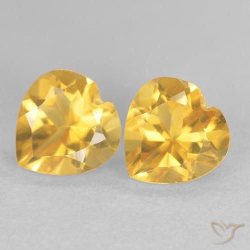 1.58ctw Naturel Doré Citrine, Cœur, VVS
