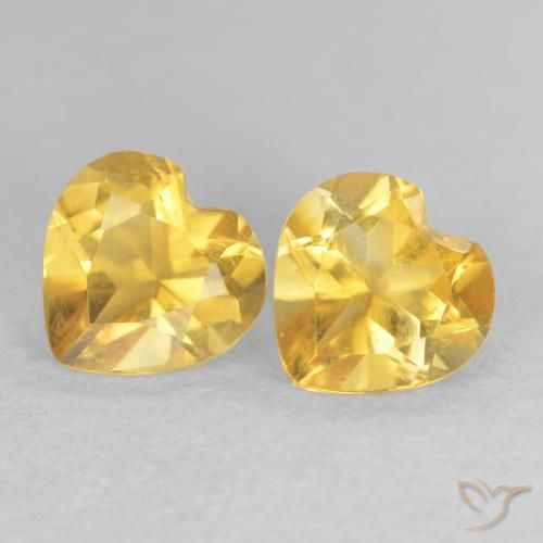 1.45ctw Naturel Orange Doré Citrine, Cœur, VVS-VS