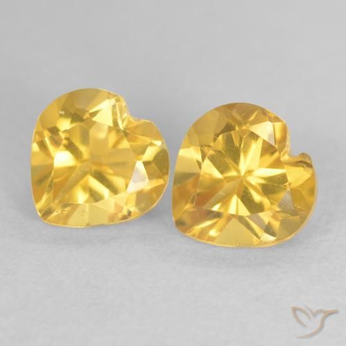1.69ctw Naturel Doré moyen Citrine, Cœur, VVS-VS