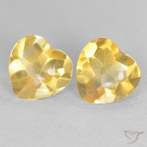 1.60ctw Naturel Orange Doré Citrine, Cœur, Transparent