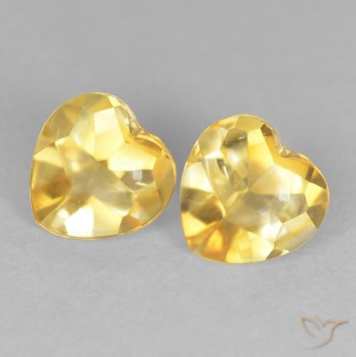 1.65ctw Naturel Orange Doré Citrine, Cœur, Transparent
