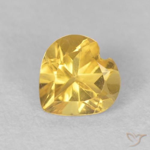 0.45ct Naturel Doré moyen Citrine, Cœur, VVS-VS