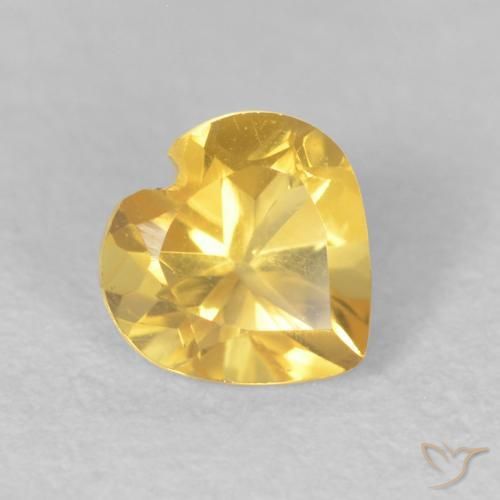 Citrine Doré moyen naturelle Cœur, 0.45 ct, VVS-VS