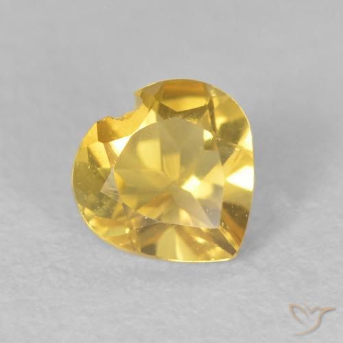0.47ct Naturel Doré moyen Citrine, Cœur, VS
