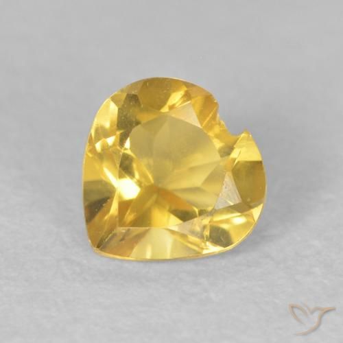 Citrine Doré moyen naturelle Cœur, 0.47 ct, VS