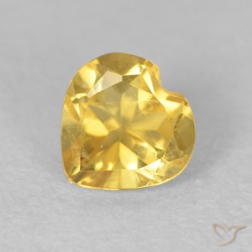 0.50ct Naturel Orange Doré Citrine, Cœur, VS