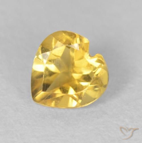0.45ct Naturel Doré moyen Citrine, Cœur, VS