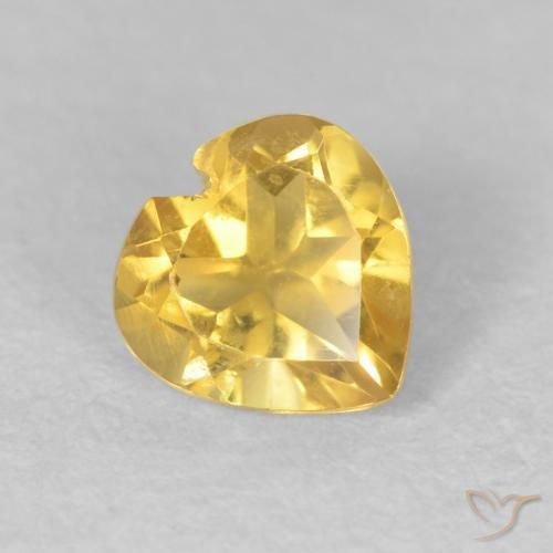 Citrine Doré moyen naturelle Cœur, 0.45 ct, VS