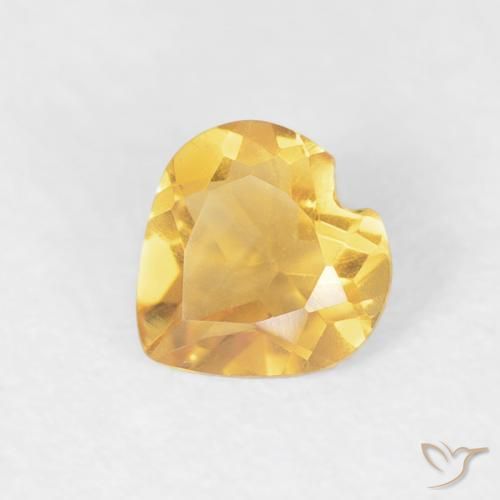 0.35ct Naturel Orange Doré Citrine, Cœur, VVS