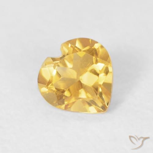Citrine Doré moyen naturelle Cœur, 0.37 ct, VVS-VS