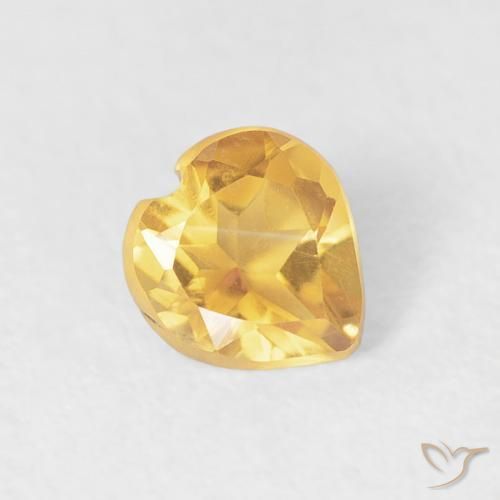 Citrine Orange Doré naturelle Cœur, 0.32 ct, VVS