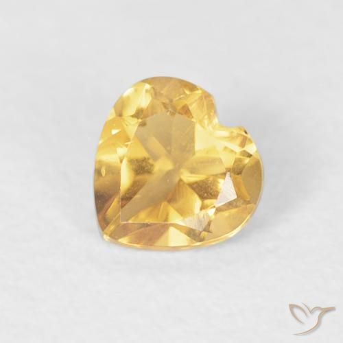 0.39ct Naturel Or moyen Citrine, Cœur, VVS