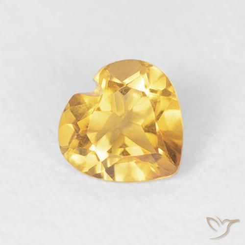 Citrine Or moyen naturelle Cœur, 0.38 ct, VVS