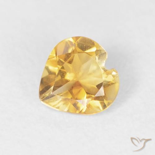 0.36ct Naturel Or Citrine, Cœur, VVS