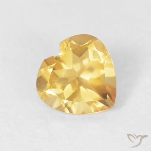 Citrine Or moyen naturelle Cœur, 0.44 ct, VVS