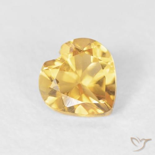 Citrine Or moyen naturelle Cœur, 0.42 ct, VVS