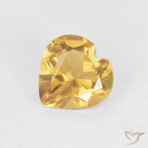 0.41ct Naturel Or moyen Citrine, Cœur, VVS