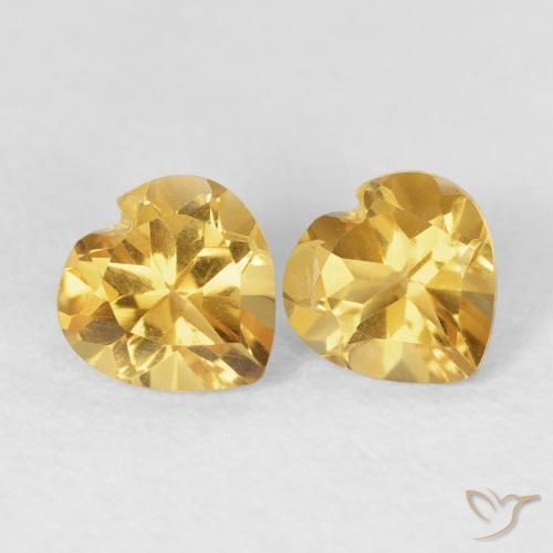1.43ctw Naturel Doré Citrine, Cœur, VVS-VS