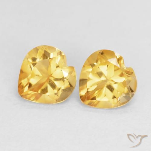 1.47ctw Naturel Top Gold Citrine, Cœur, VVS-VS