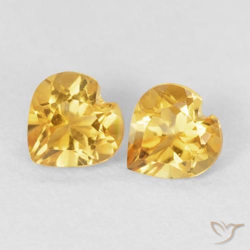 0.82ctw Naturel Doré Citrine, Cœur, VVS-VS