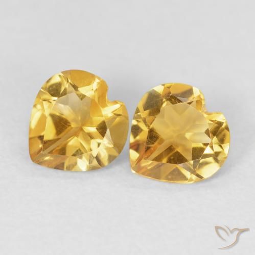 1.14ctw Naturel Doré Citrine, Cœur, VVS-VS