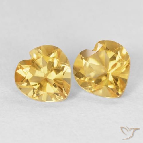 1.42ctw Naturel Or Citrine, Cœur, VVS-VS