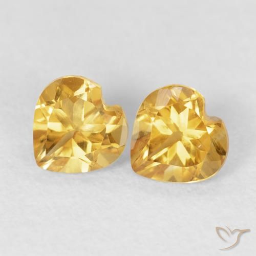 0.90ctw Naturel Doré Citrine, Cœur, VVS-VS