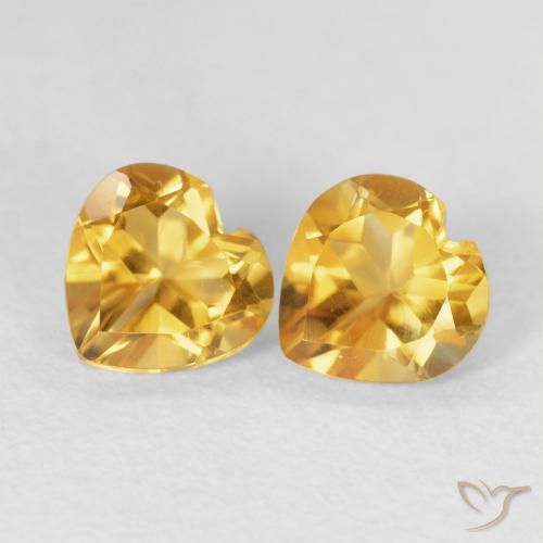 1.48ctw Naturel Doré Citrine, Cœur, VVS-VS