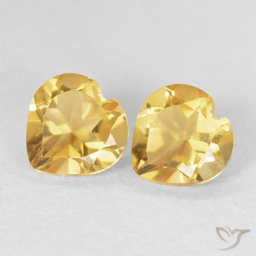 1.59ctw Naturel Doré Citrine, Cœur, VVS-VS