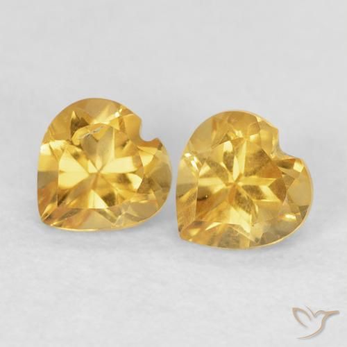 0.88ctw Naturel Doré Citrine, Cœur, VVS-VS