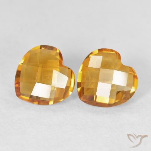 1.29ctw Naturel Or-orange moyen Citrine, Cœur, VVS-VS