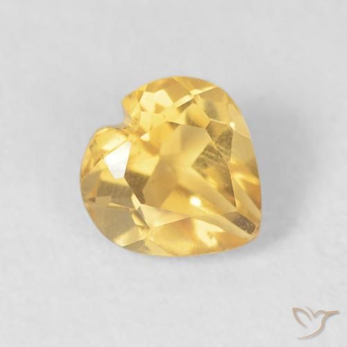 Citrine Or moyen naturelle Cœur, 0.48 ct, VVS