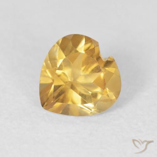 0.72ct Naturel Or moyen Citrine, Cœur, VVS