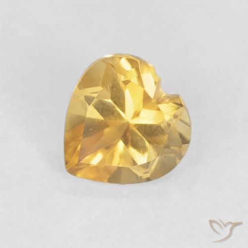 0.45ct Naturel Doré vif Citrine, Cœur, VVS