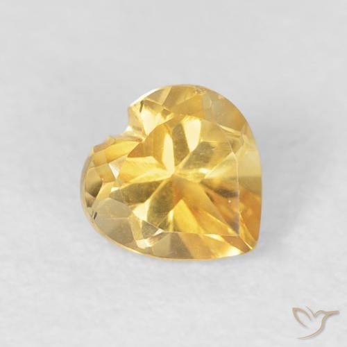 Citrine Doré vif naturelle Cœur, 0.45 ct, VVS