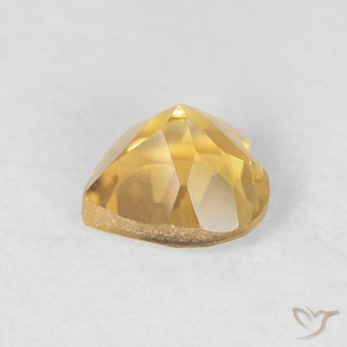 Citrine Doré vif naturelle Cœur, 0.45 ct, VVS
