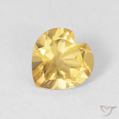0.55ct Naturel Doré Citrine, Cœur, VVS