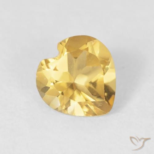 Citrine Doré naturelle Cœur, 0.55 ct, VVS