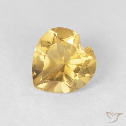 Citrine Doré profond naturelle Cœur, 0.67 ct, VVS
