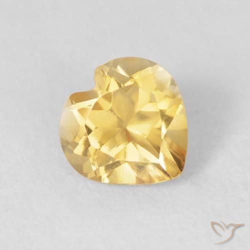 Citrine Doré vif naturelle Cœur, 0.74 ct, VVS